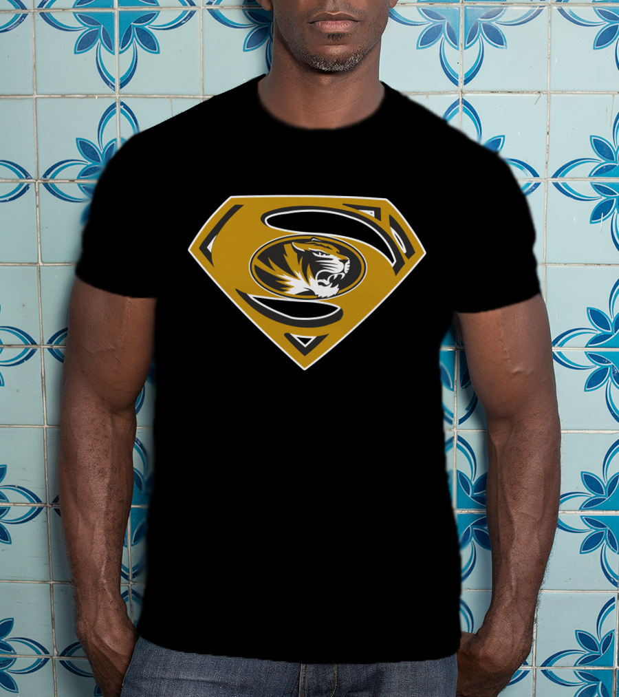 Superman Mtigers Shield Logo Tigerhead T-Shirt