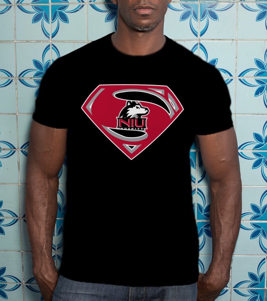 Superman NIU Huskies Logo Shield T-Shirt