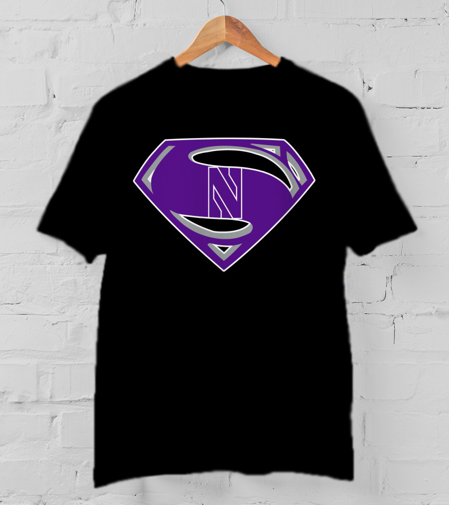 Superman NWildcats Purple Shield T-Shirt