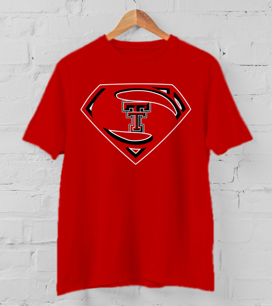 Superman Texas Tech Red Raiders Logo Emblem T-Shirt