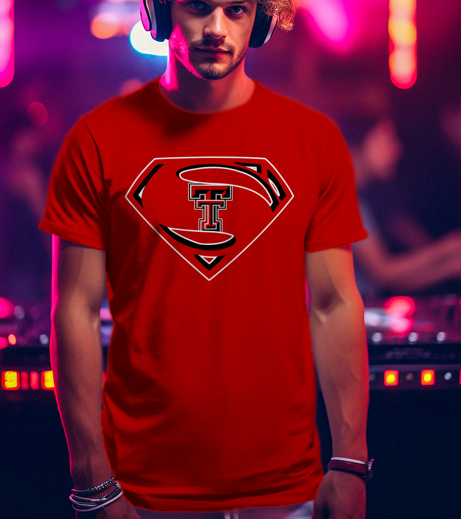 Superman Texas Tech Red Raiders Logo Emblem T-Shirt