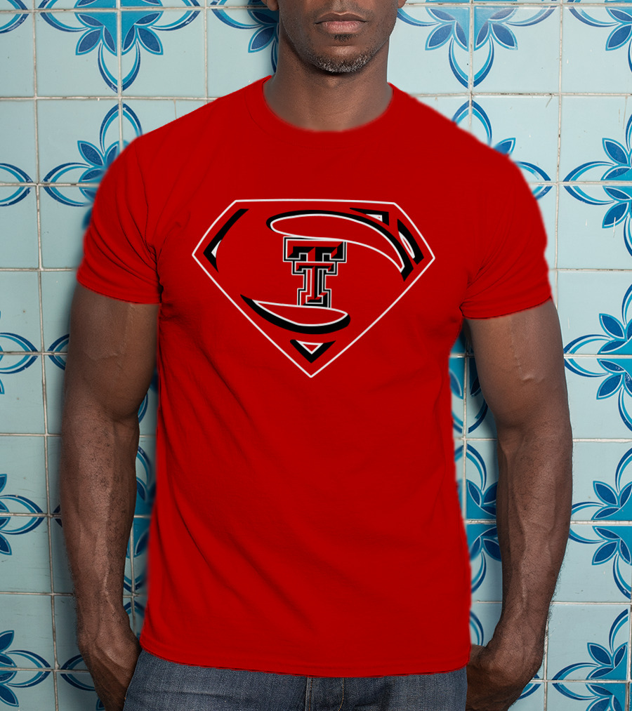 Superman Texas Tech Red Raiders Logo Emblem T-Shirt