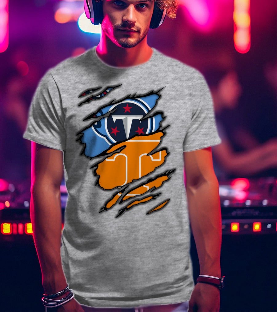 Tennessee Titans And Vols Logo Mashup T-Shirt