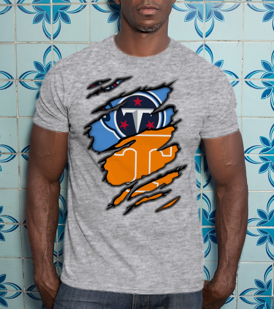 Tennessee Titans And Vols Logo Mashup T-Shirt