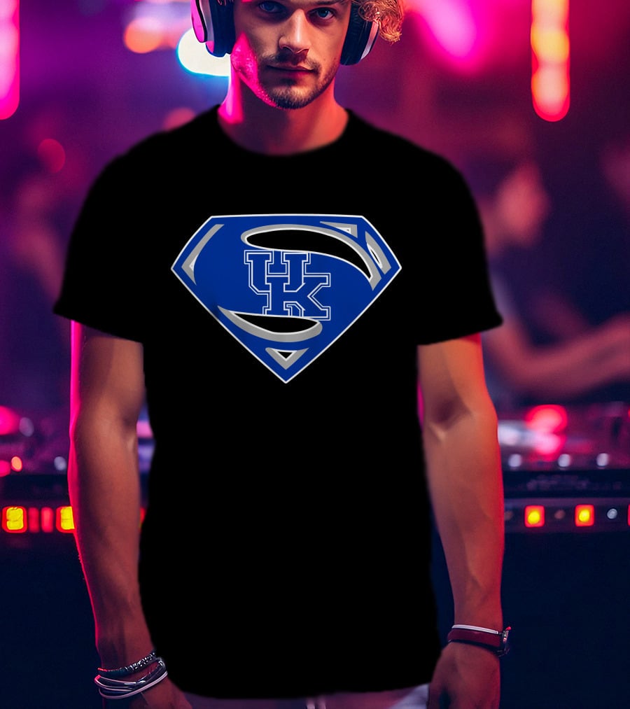 Superman UK Wildcats Logo Blue Shield T-Shirt
