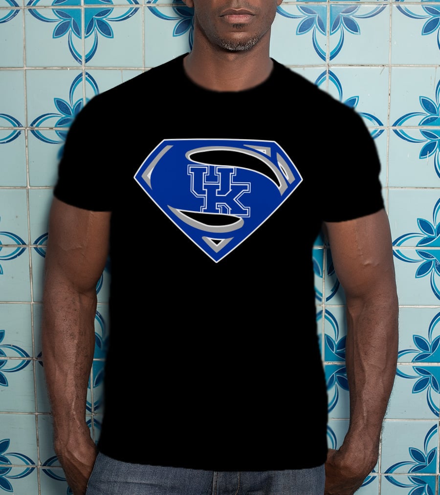 Superman UK Wildcats Logo Blue Shield T-Shirt