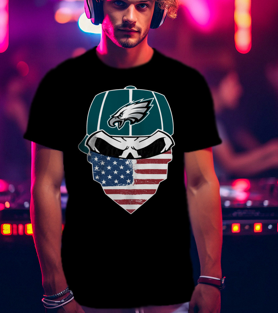 Eagles Skull American Flag Bandana T-Shirt