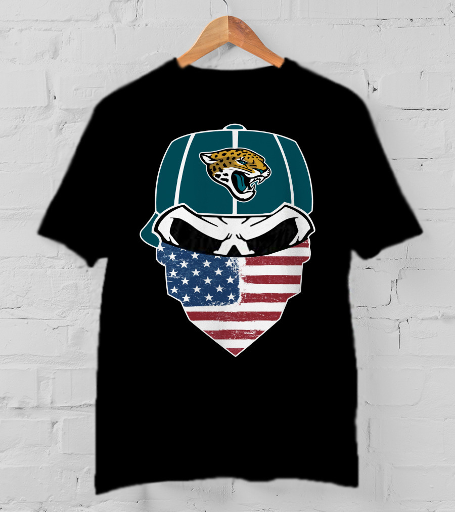 Jaguars Skull American Flag Bandana T-Shirt