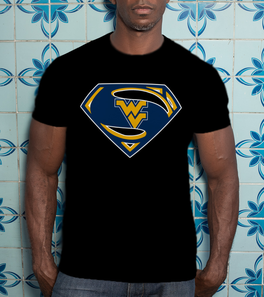 Superman WV West Virginia Mountaineers Logo Badge T-Shirt