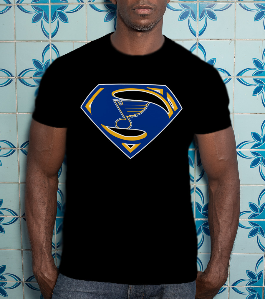 Superman St. Louis Blues Shield T-Shirt