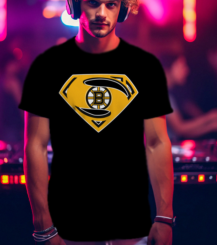 Superman Boston Bruins Iconic Emblem T-Shirt