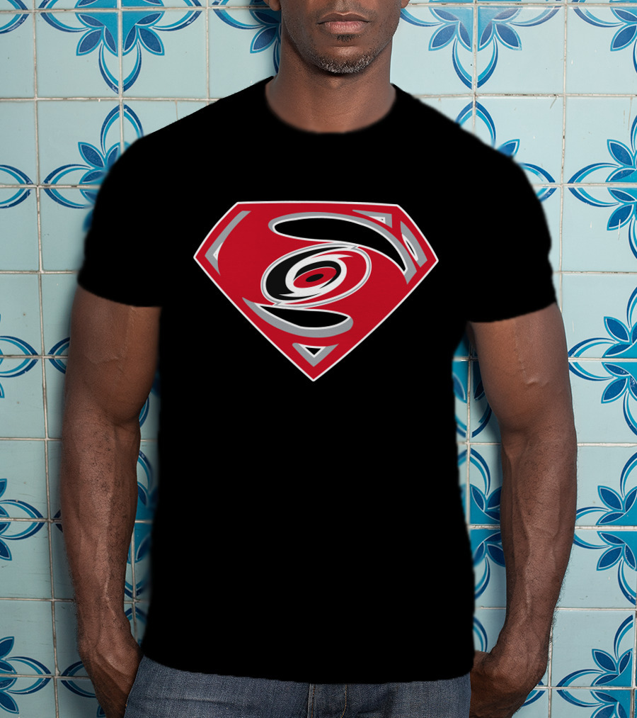 Carolina Hurricanes Superman Logo Fusion T-Shirt