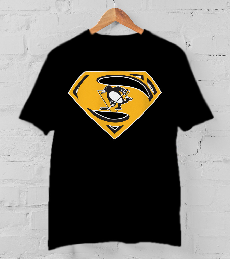 Superman Pittsburgh Penguins Hockey Logo Fusion T-Shirt
