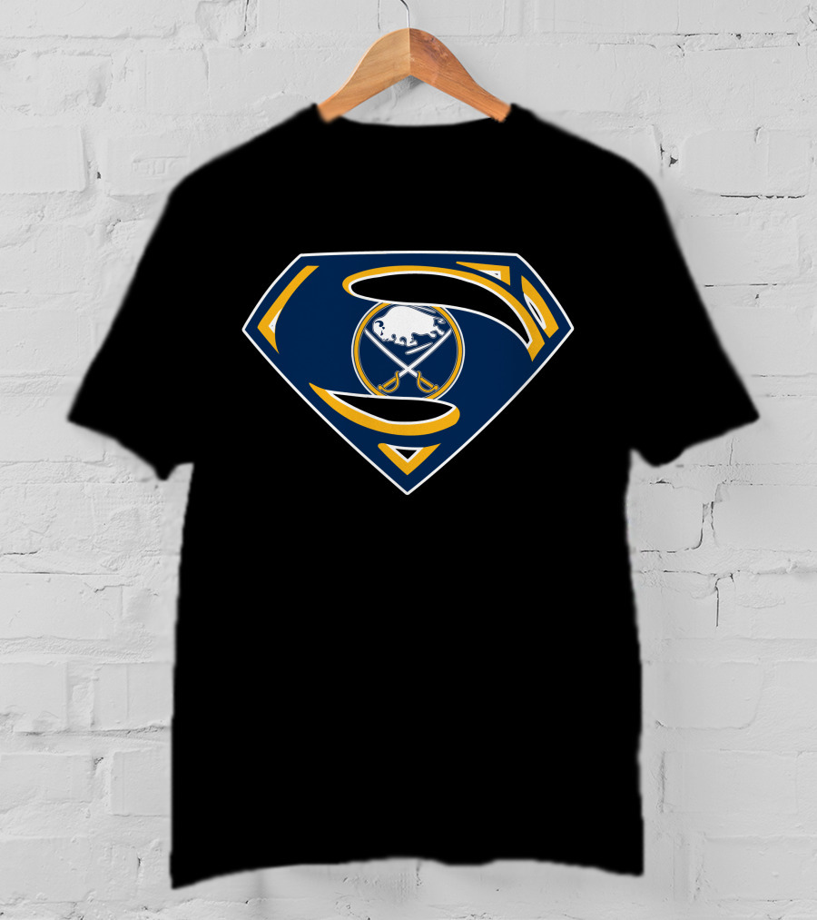 Buffalo Sabres Superman Shield Logo Combo T-Shirt