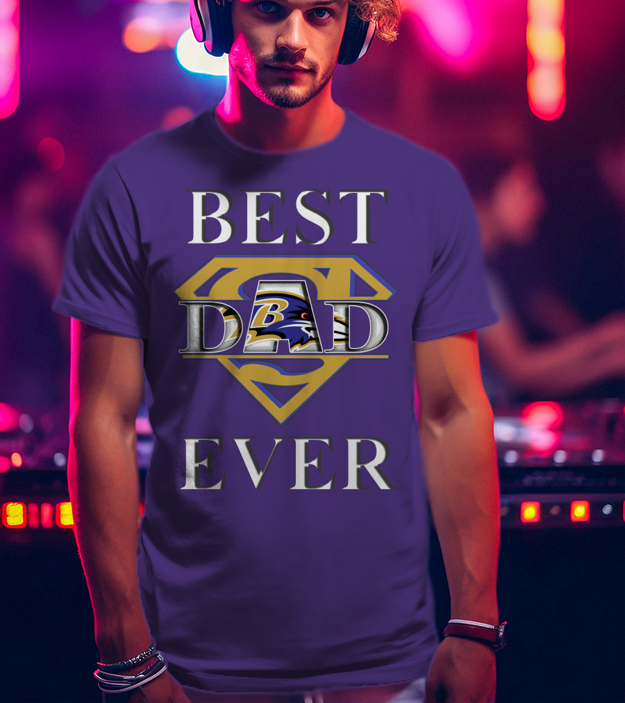 Best Dad Ever Ravens Superman T-Shirt