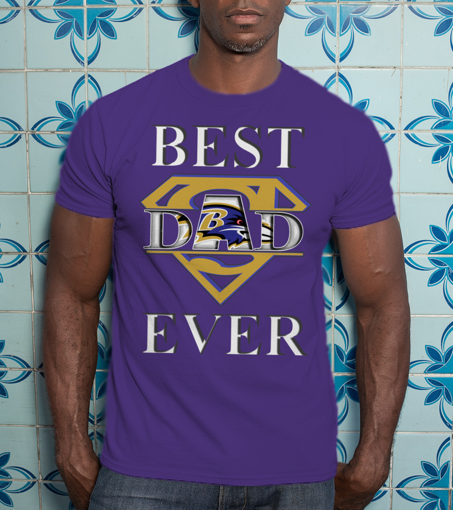 Best Dad Ever Ravens Superman T-Shirt