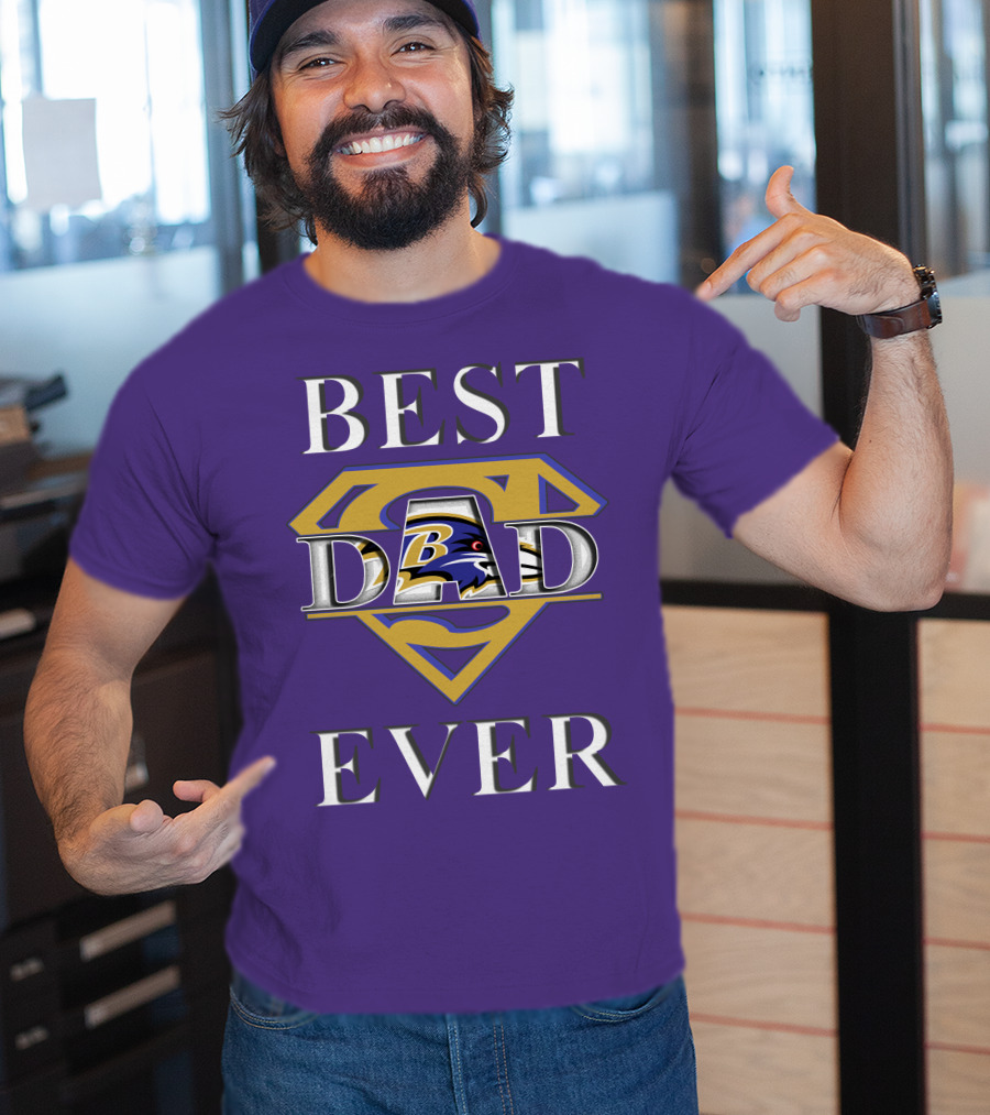 Best Dad Ever Ravens Superman T-Shirt