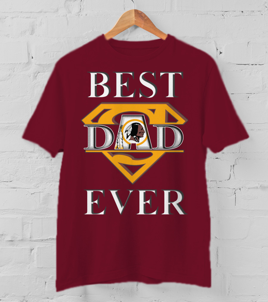 Best Dad Ever Redskins Logo Superman Symbol T-Shirt