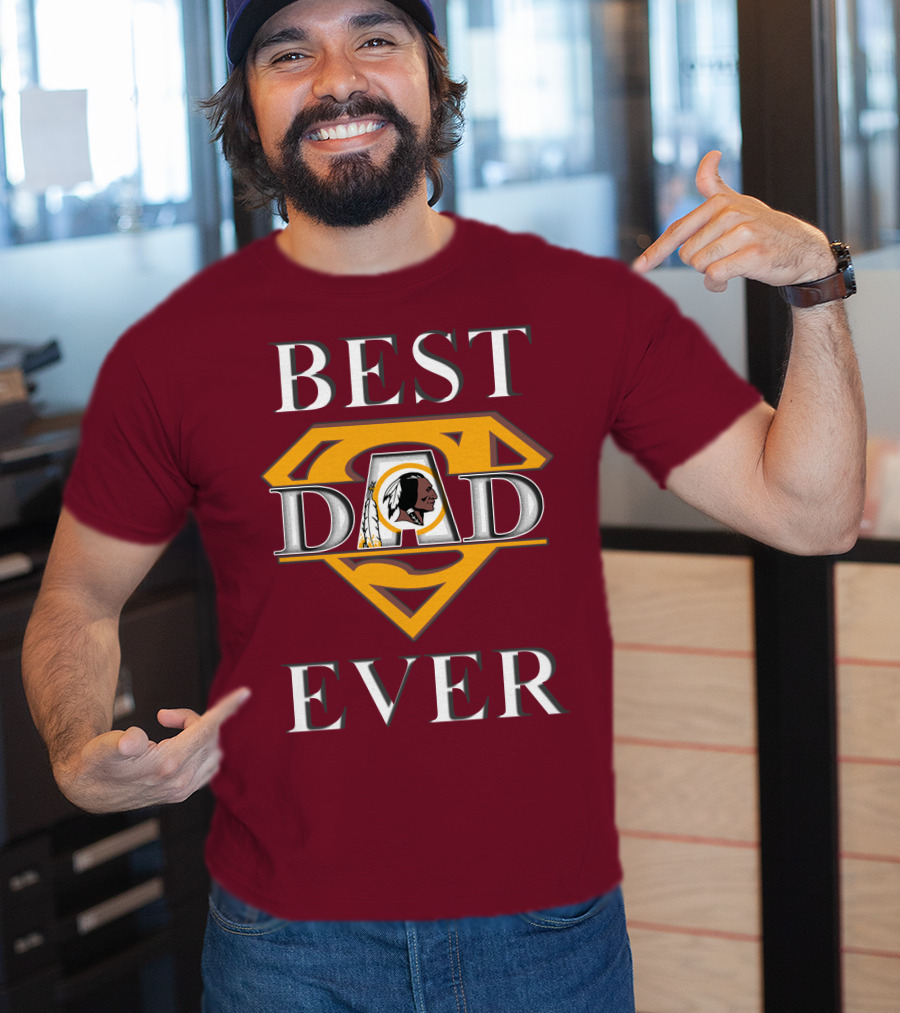Best Dad Ever Redskins Logo Superman Symbol T-Shirt