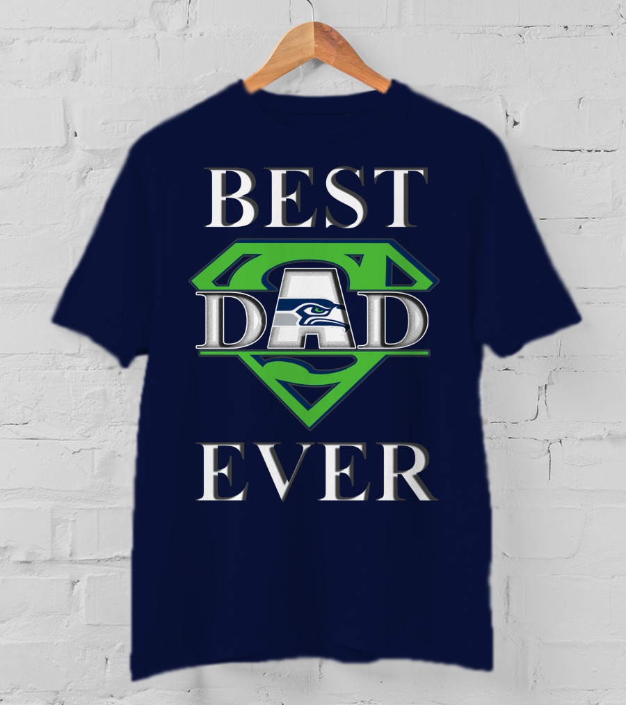 Seahawks Best Dad Ever Superhero T-Shirt