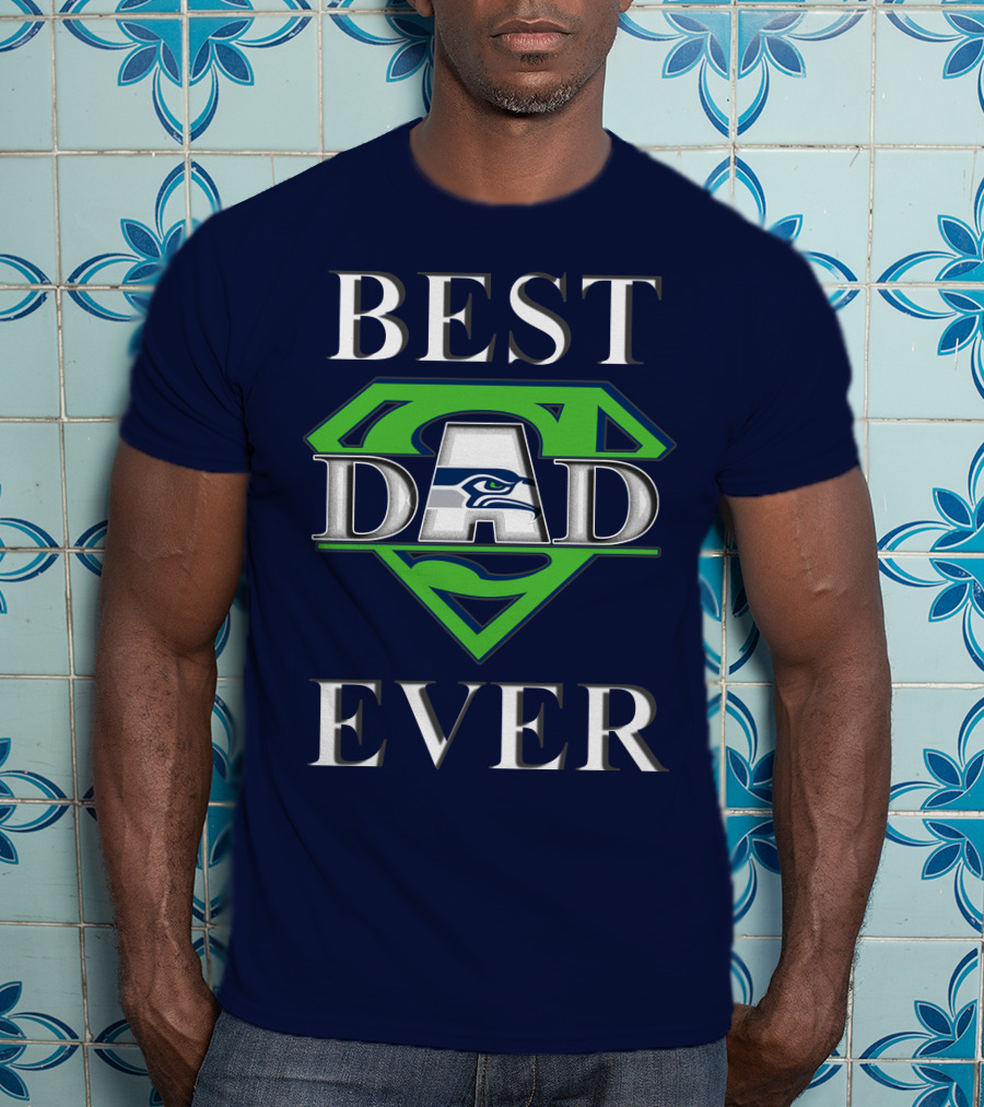 Seahawks Best Dad Ever Superhero T-Shirt