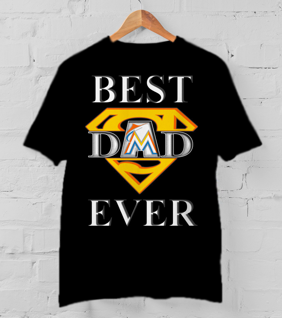 Best Dad Ever Miami Marlins Superman T-Shirt
