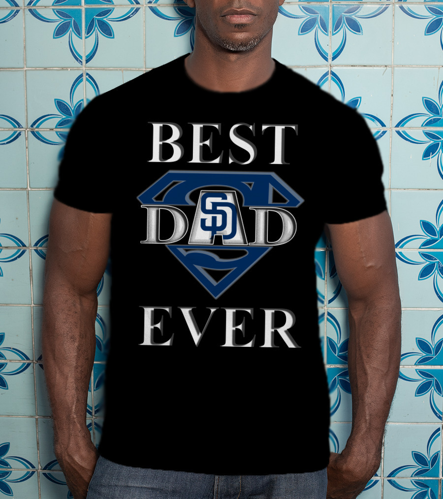 Best Dad Ever San Diego Padres Logo Superman T-Shirt