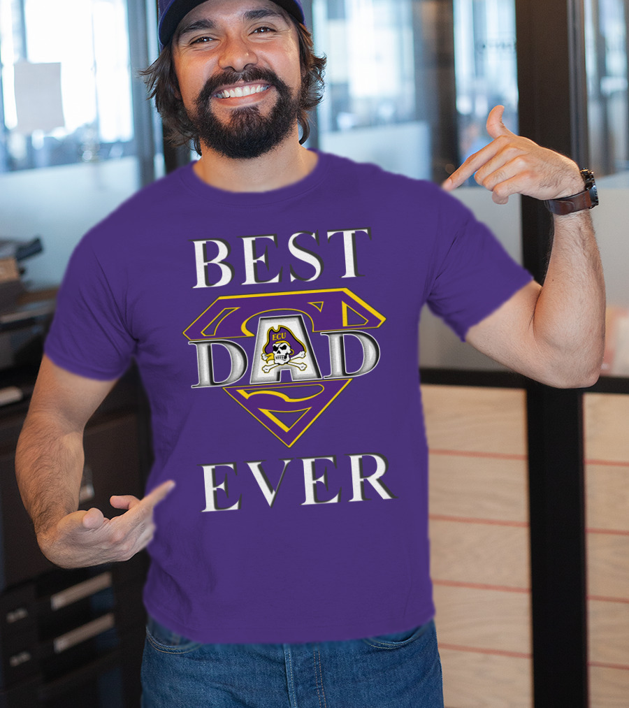 Best Dad Ever East Carolina Pirates ECU Superdad T-Shirt