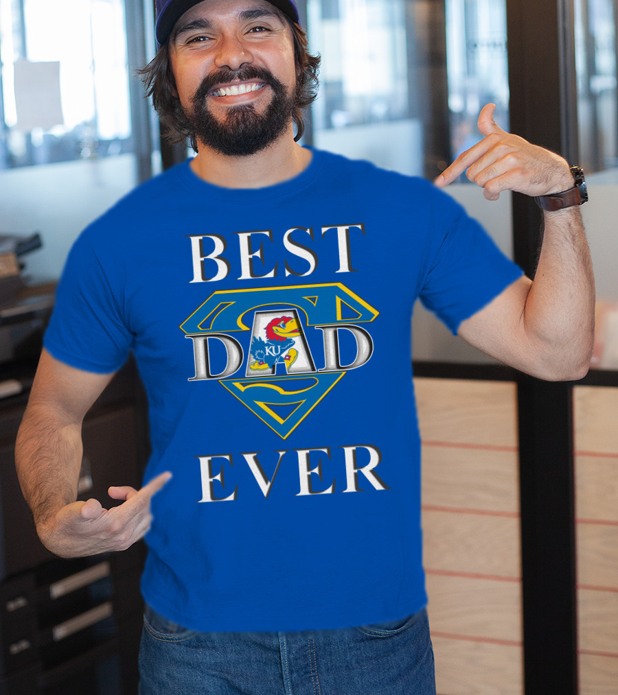 Best Dad Ever Kansas Jayhawks Super Dad T-Shirt