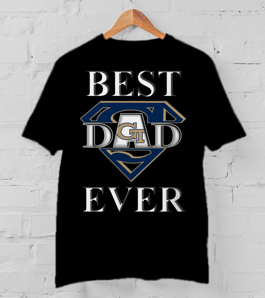 Best Dad Ever GT Georgia Tech Super Dad Badge T-Shirt