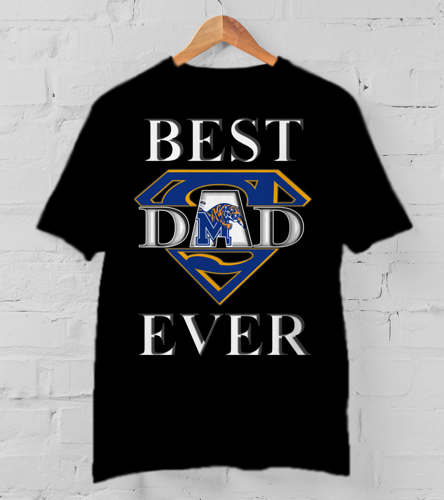 Best Dad Ever Memphis Tigers Logo Super Dad T-Shirt