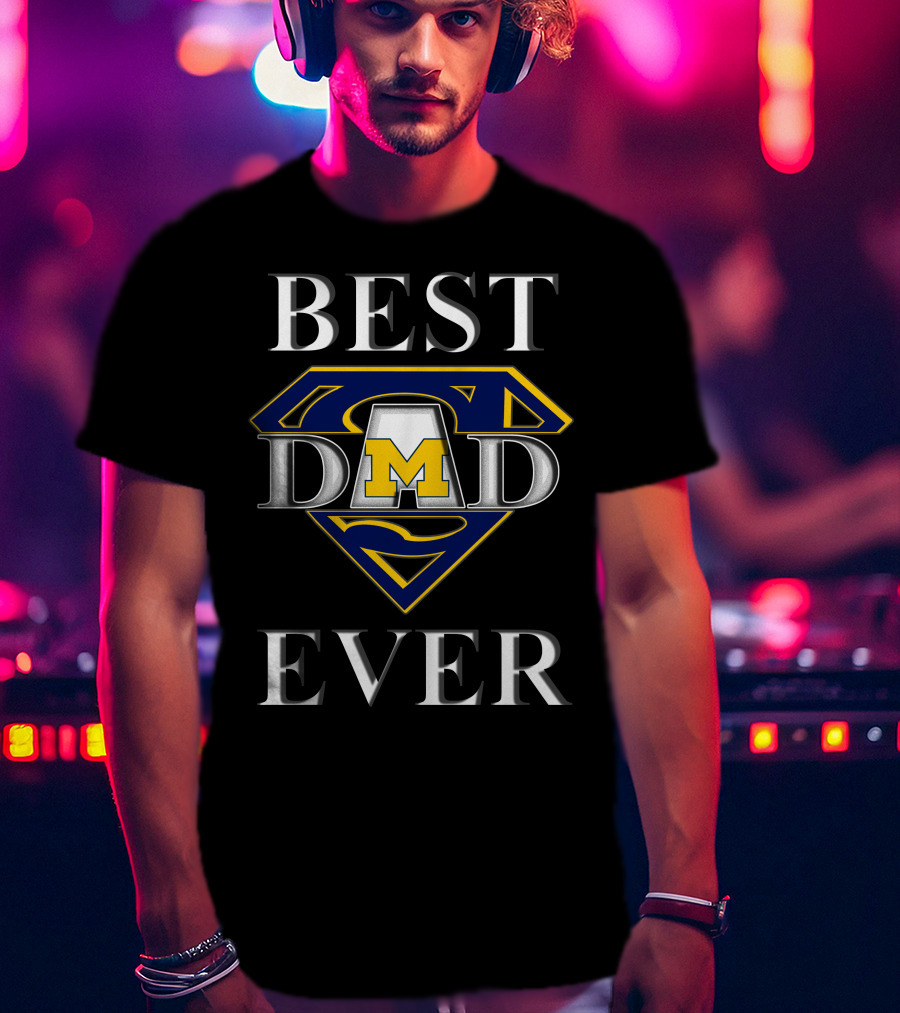 Best Dad Ever Michigan Wolverines Superman T-Shirt