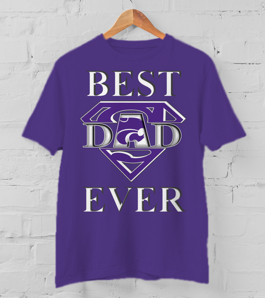 Kansas State Wildcats Best Dad Ever Super Dad Purple T-Shirt