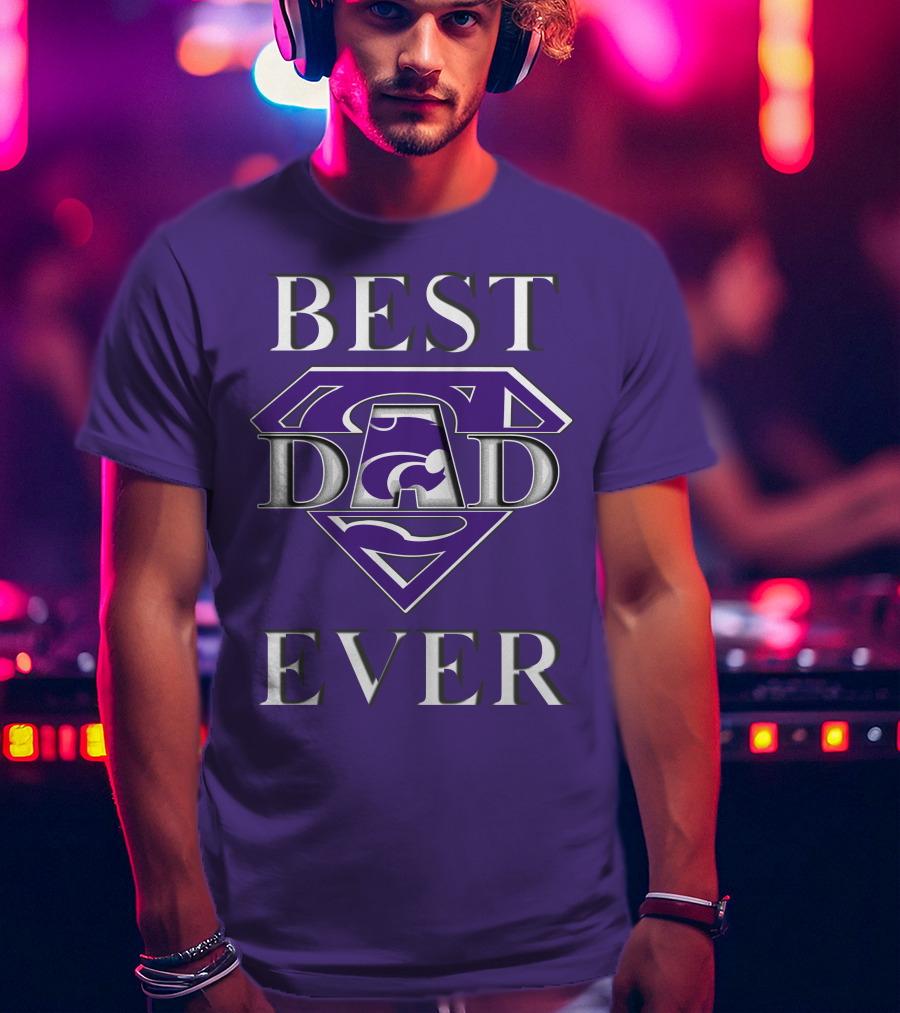 Kansas State Wildcats Best Dad Ever Super Dad Purple T-Shirt