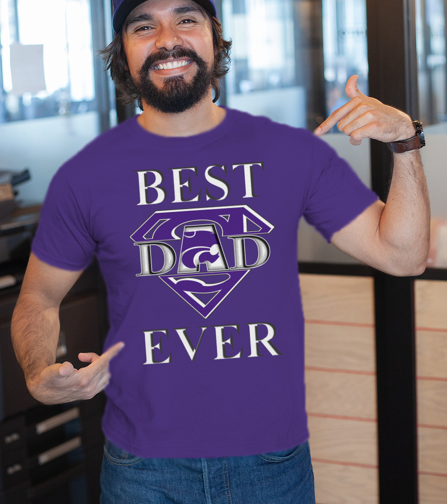 Kansas State Wildcats Best Dad Ever Super Dad Purple T-Shirt
