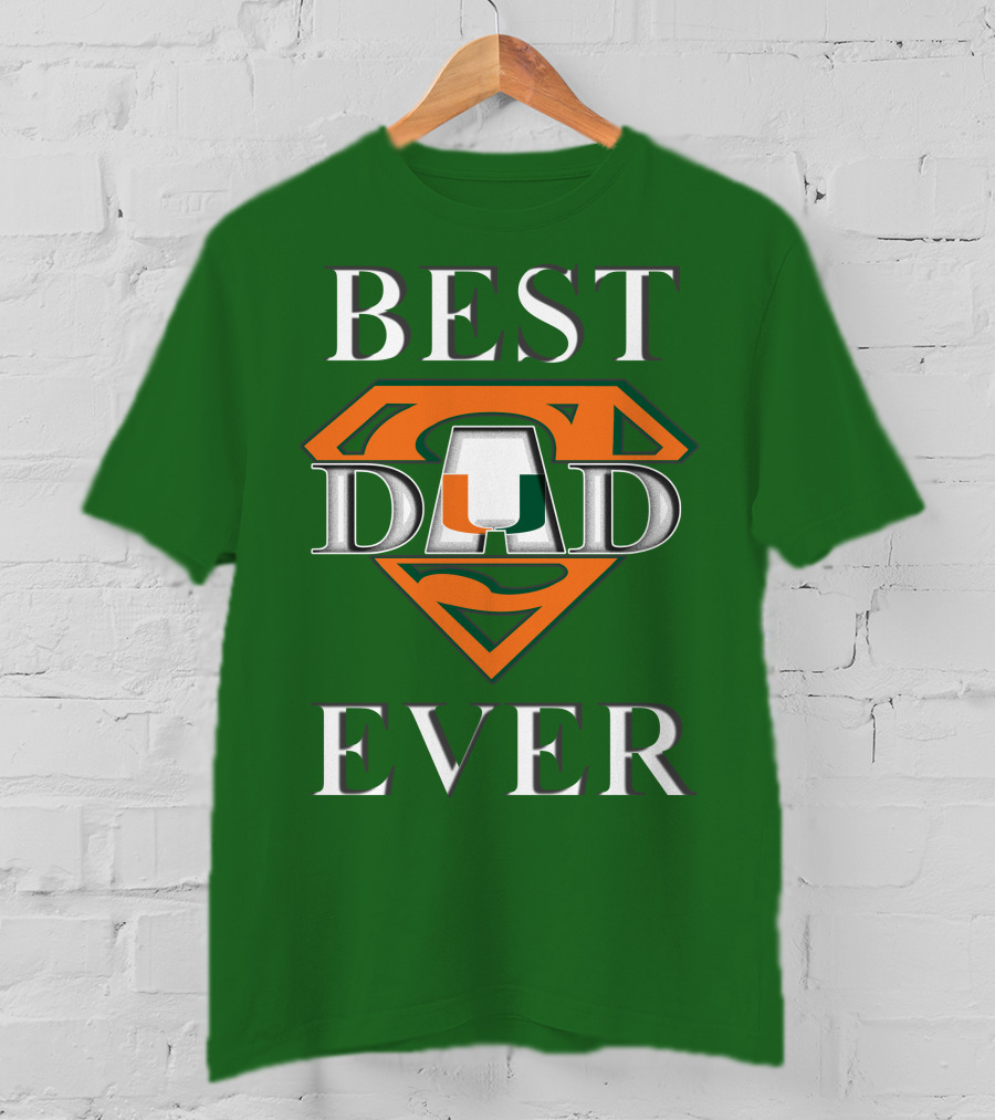 Best Dad Ever Miami Hurricanes Superman T-Shirt