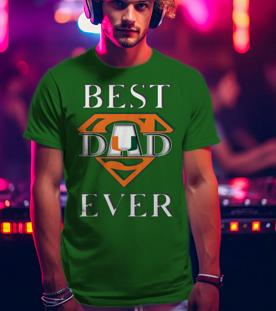 Best Dad Ever Miami Hurricanes Superman T-Shirt