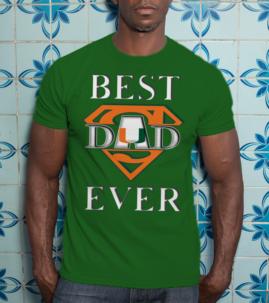 Best Dad Ever Miami Hurricanes Superman T-Shirt