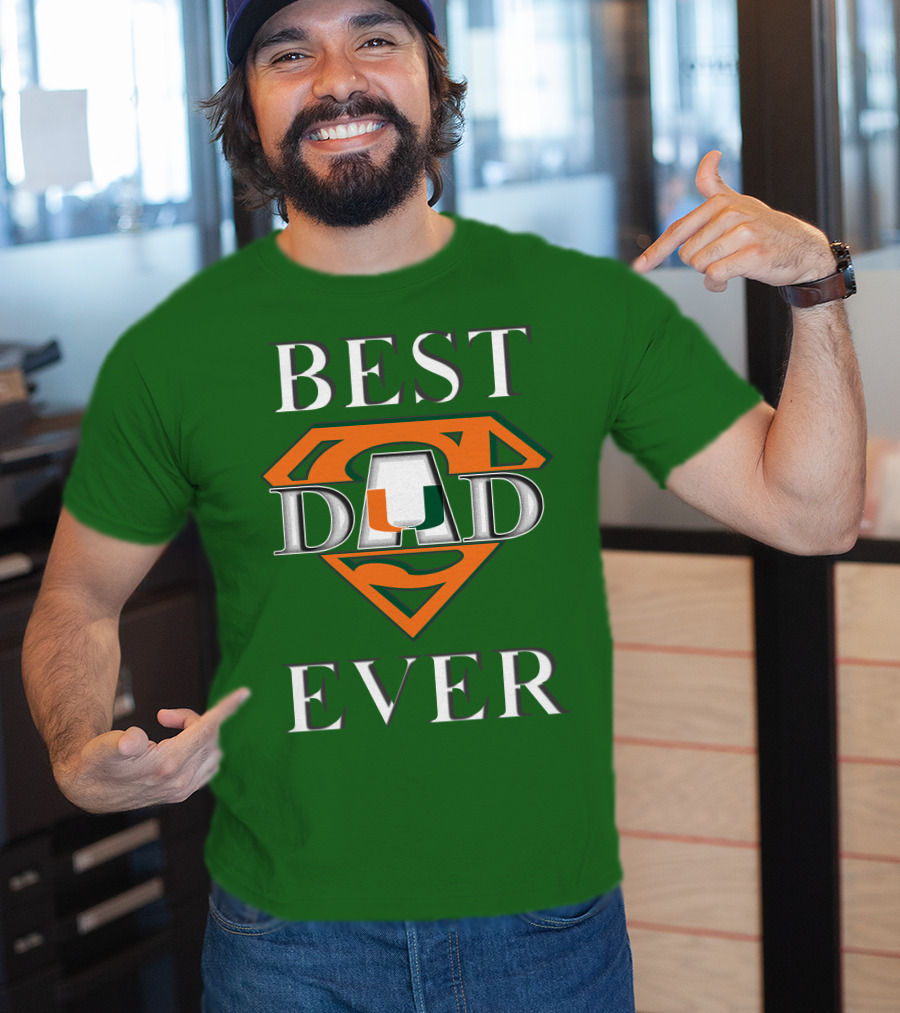 Best Dad Ever Miami Hurricanes Superman T-Shirt