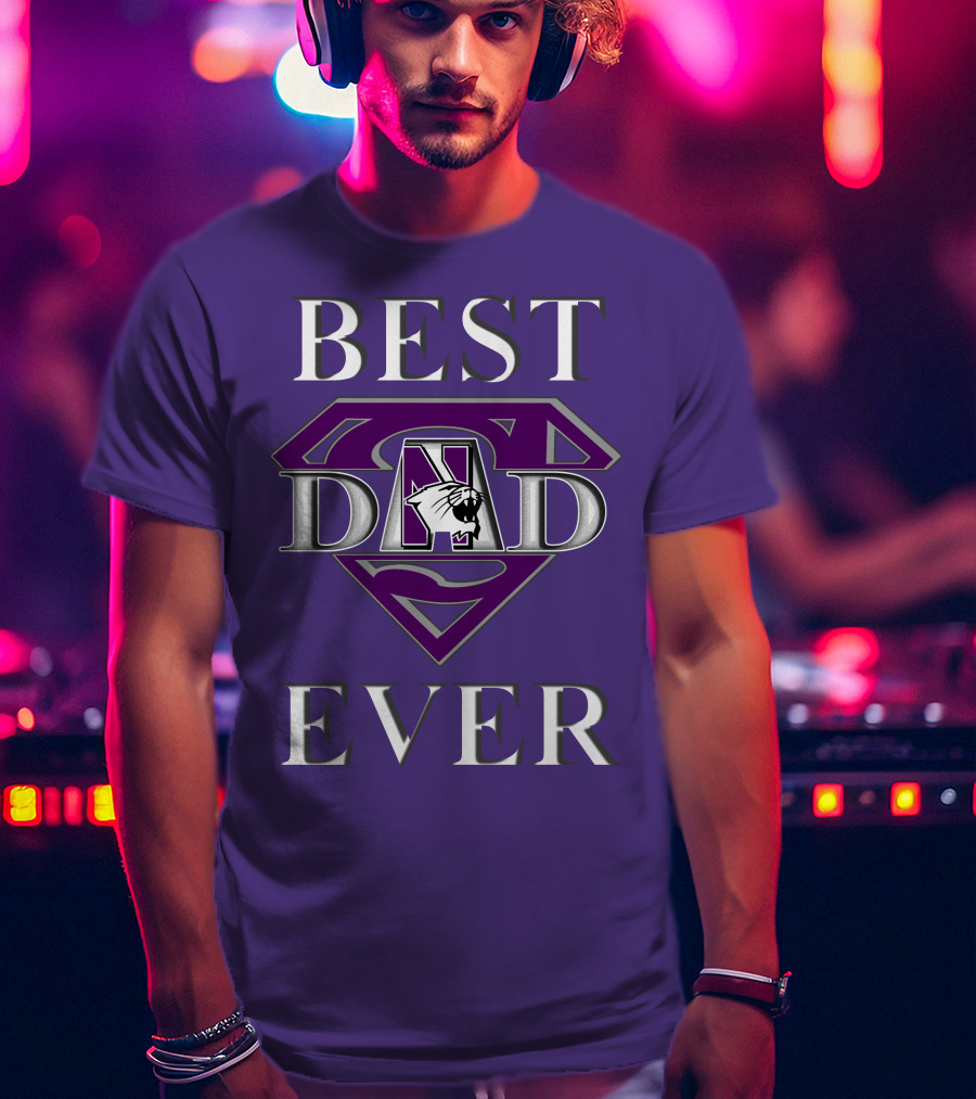 Northwestern Wildcats Best Dad Ever Superman T-Shirt