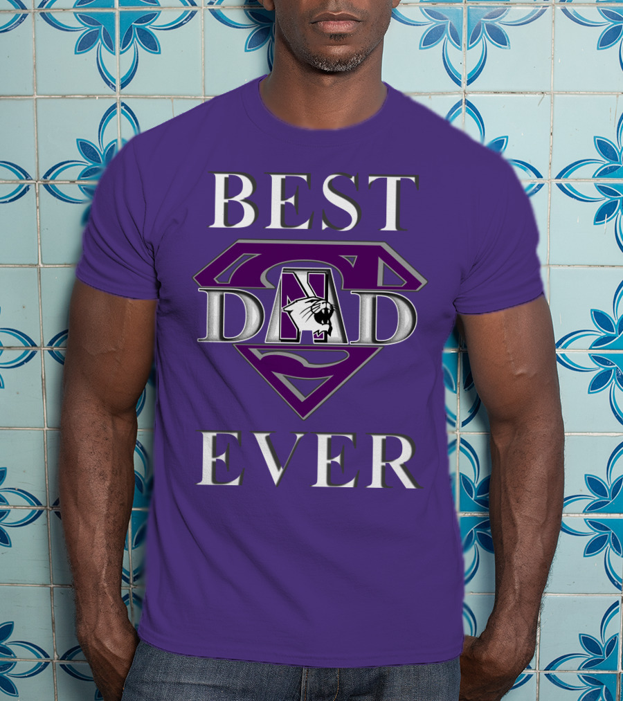 Northwestern Wildcats Best Dad Ever Superman T-Shirt