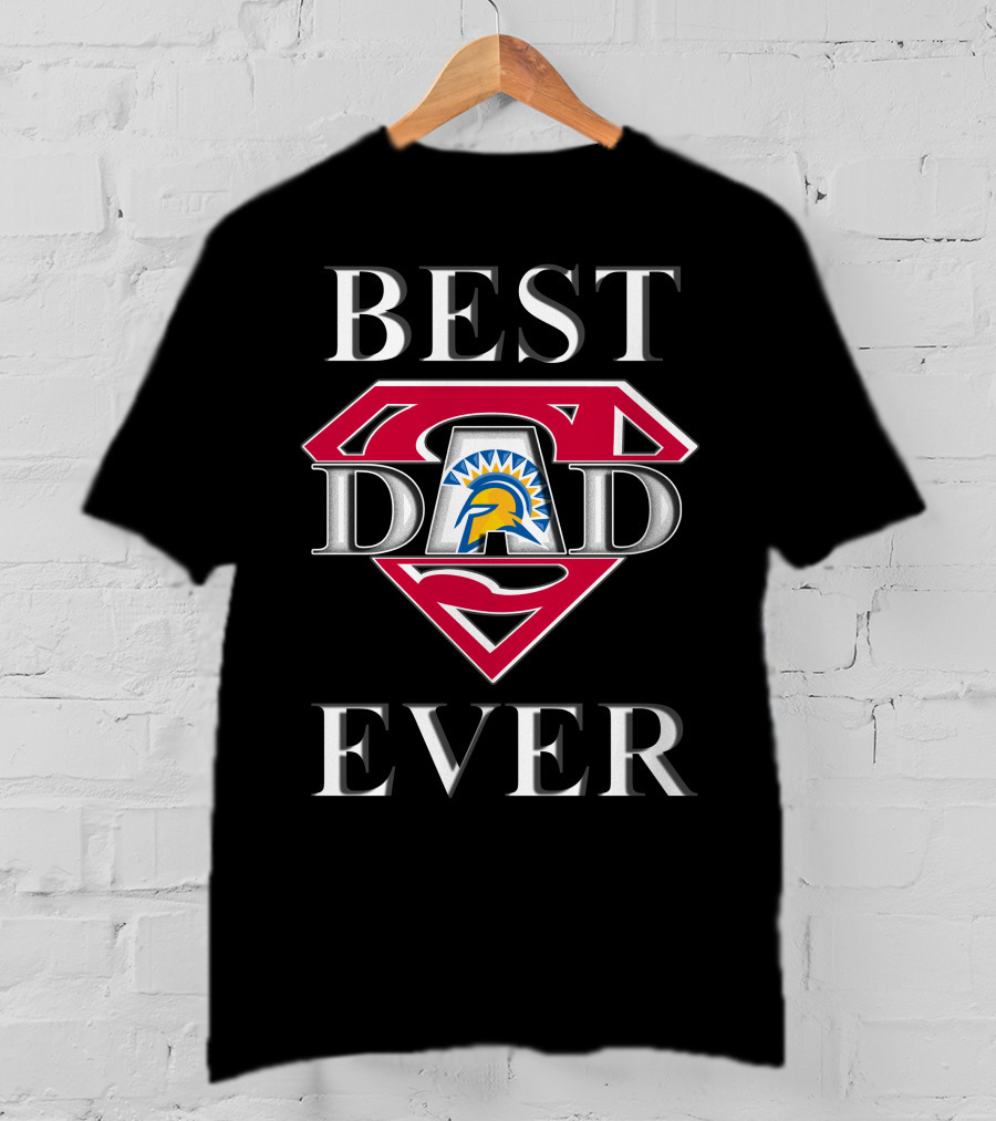 San Jose State Spartans Best Dad Ever Superhero Emblem T-Shirt
