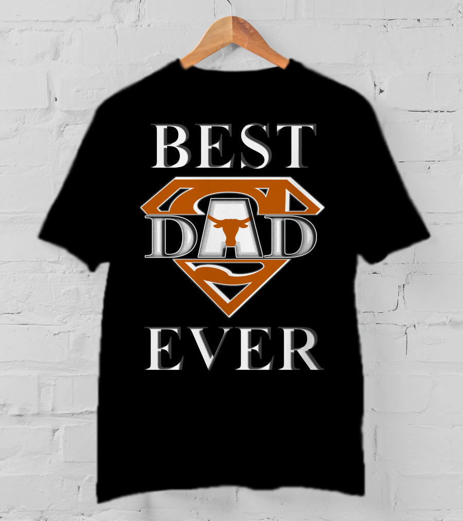 Best Dad Ever Texas Longhorn Superman T-Shirt