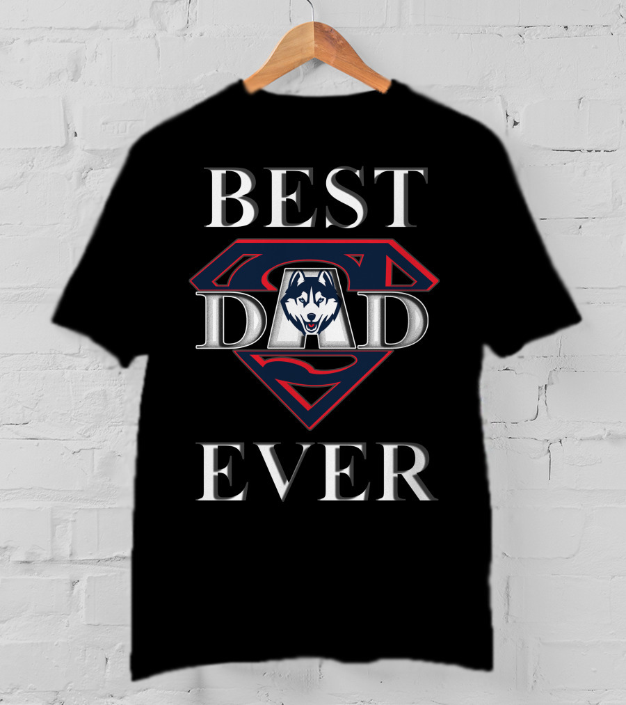Best Dad Ever UConn Huskies Superman T-Shirt