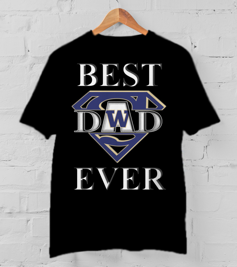 Best Dad Ever Washington Huskies Super Dad T-Shirt