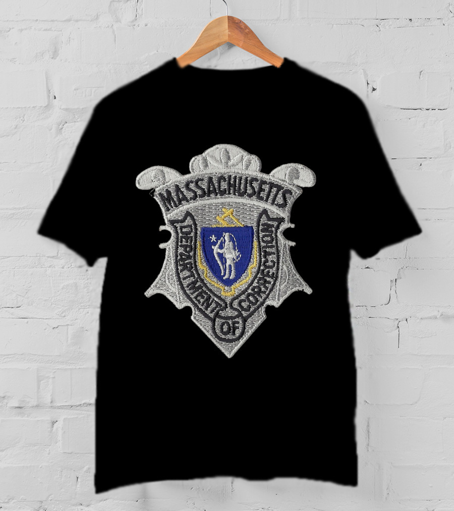 Massachusetts Department Of Correction Badge Emblem With State Shield T-Shirt