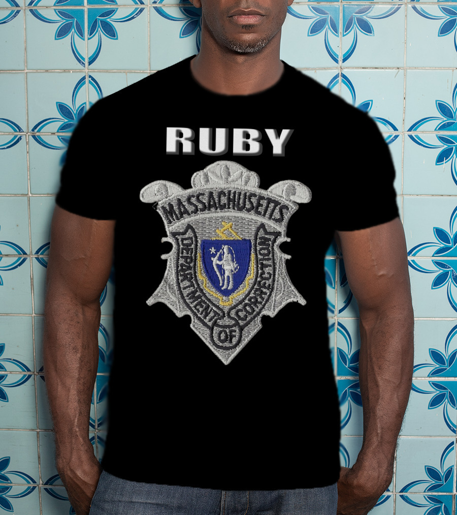 RUBY Massachusetts Department Of Correction Badge T-Shirt