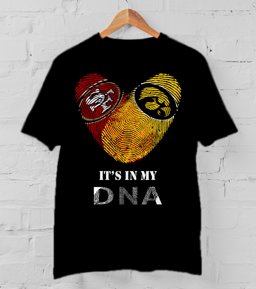 49ers Iowa Hawkeyes Logos It's In My Dna T-Shirt