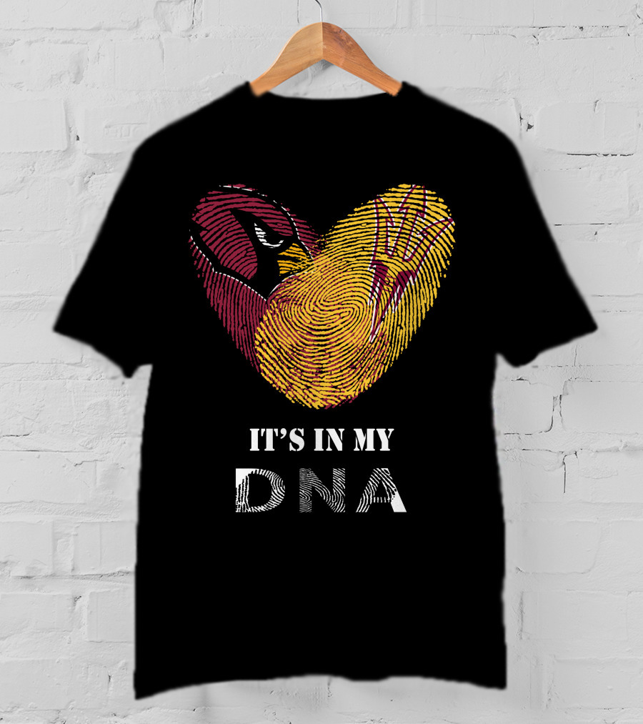 Cardinals Arizona State Sun Devils It's In My DNA Fingerprint Heart T-Shirt