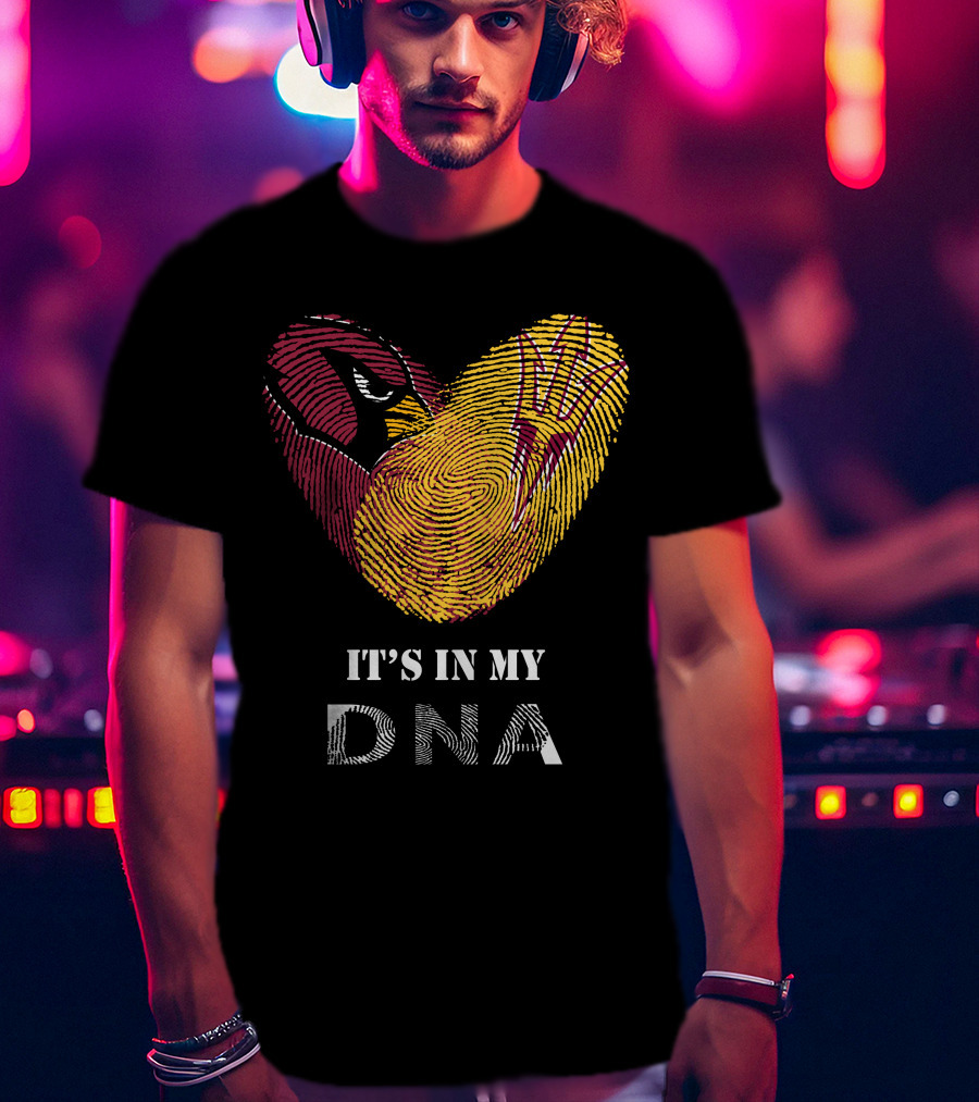 Cardinals Arizona State Sun Devils It's In My DNA Fingerprint Heart T-Shirt